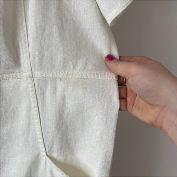NWT Madewell Linen Blend White Puff Sleeve Mini Dress Size 14 - Picture 13 of 13